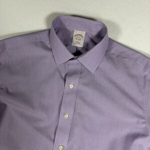 Brooks Brothers Traditional Fit 16-35 Purple French Cuff Non-Iron Dress Shirt